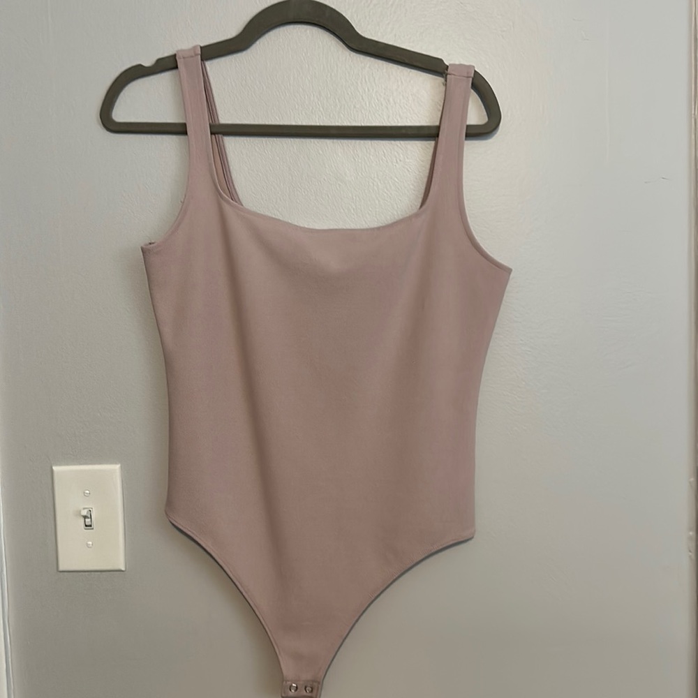 Express Blush Pink Square Neck Bodysuit
